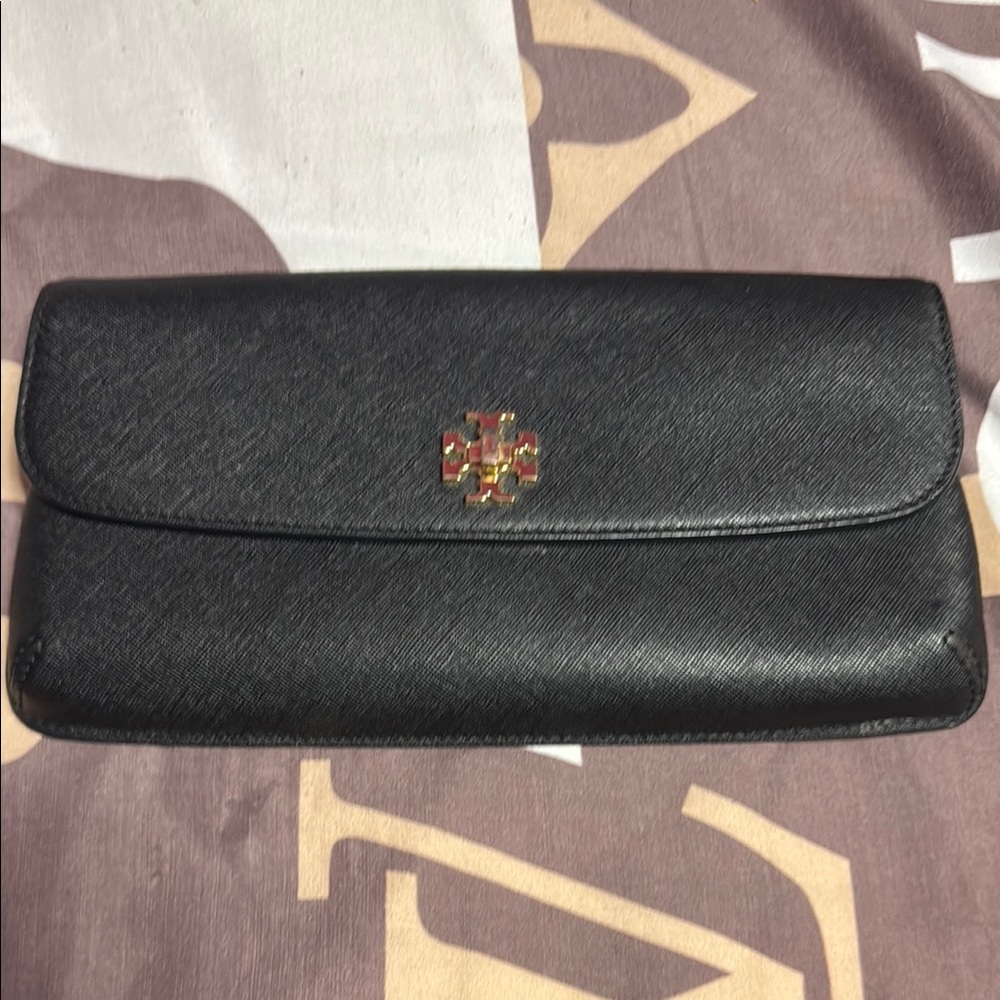 Tory Burch Black Leather Clutch